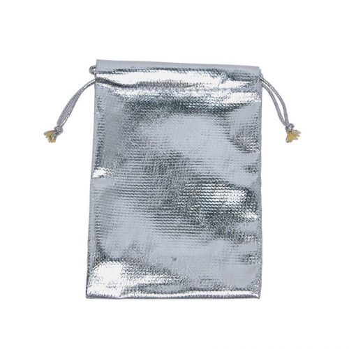 Sliver Metallic Pouches Drawstring Gift Bags 3 X 4 in. (12) Events, Weddings
