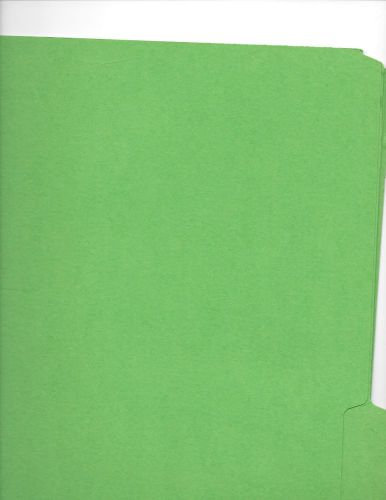2 bright green letter size 8 1/2 X 11 right top tabbed file folder
