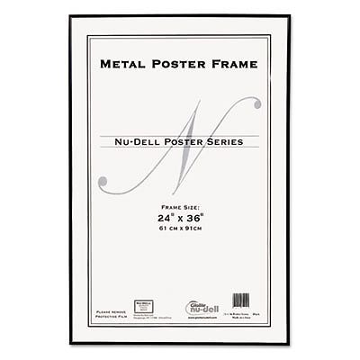 Metal Poster Frame, Plastic Face, 24 x 36, Black, Sold as 1 Each