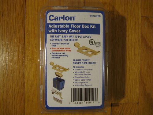 Carlon B121BFBR Adjustable Floor Box Kit with Ivory Cover, New