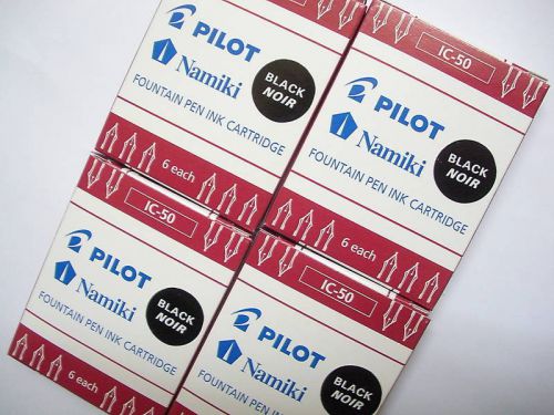 30 pcs (5 boxes) PILOT IC-50 ink cartridge for Fountain Black ink(Japan)