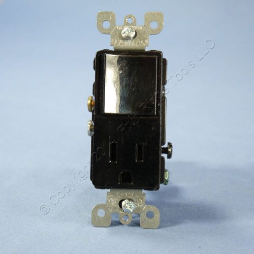 Leviton scratched black decora rocker switch &amp; receptacle outlet 15a bulk 5625-e for sale