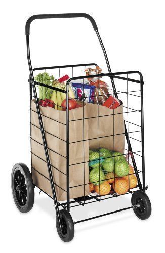 Grocery shopping cart folding rolling basket laundry hamper storage clothes new for sale