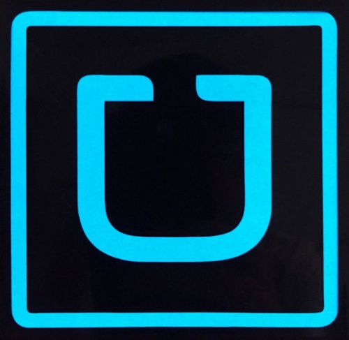 Uber Driver Glow Light Blue Sign LED EL 12V Cigarette Powered illuminated