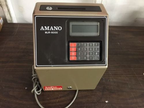Amano mjr-8000 computerized time clock recorder *no power / no keys* for sale