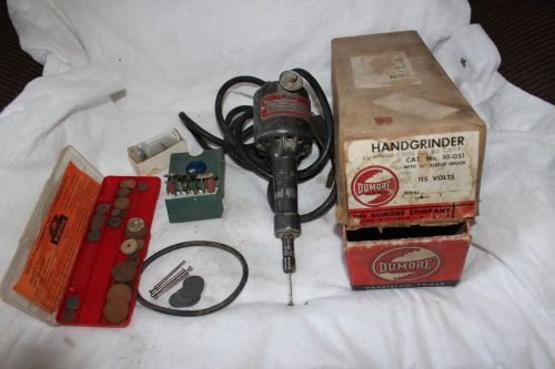 Vintage Dumore Hand Grinder #10-051 w/ Attachments in Original Box - 18000 rpm