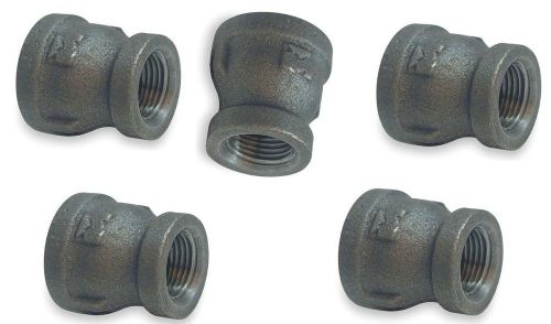 5 pack of 1/2&#034; x 1/8&#034; female fnpt black iron reducer coupling fitting coupler for sale