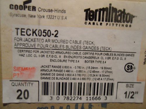 Cooper crouse-hinds teck050-2 watertight connector .600 - 0760  nib  lot of 20 for sale