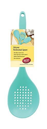 Tablecraft H3903TQ Silicone Perforated Spoon, Turquoise