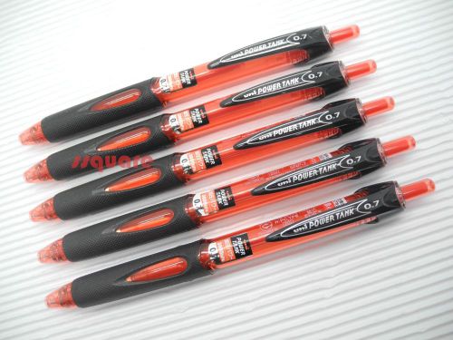 10 x Uni-Ball Power Tank 0.7mm Fine Retractable Ballpoint Pen, Red