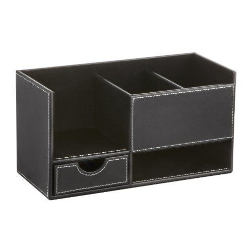 Safco products safco leather look small organizer, black (9393bl) for sale