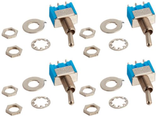 Urbest4 pcs ac 125v 6a 3 pin spdt on/off/on 3 position mini toggle switch blue for sale