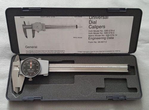 Brown &amp; sharpe 599-579-5 dial caliper; 0-6&#034; range-black dial for sale