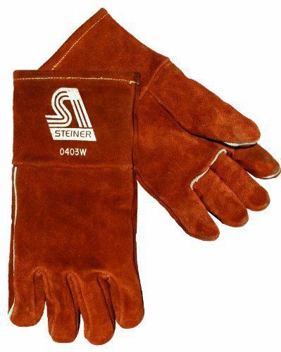 Steiner 0403W High Temperature Welding Gloves, Thermal Tanned Cowhide Wool Large