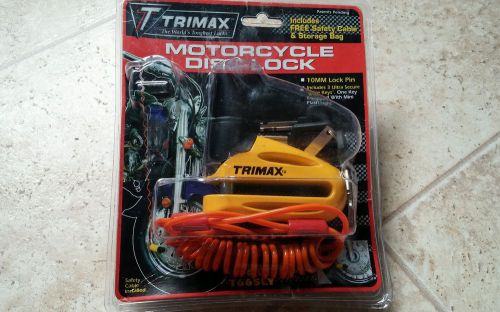 Trimax T665LY Hardened Metal Disc Lock Motorcycle Security New 
