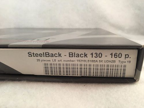 Box of 25 Unibind Steelback Black 130-160p Type 18 Covers