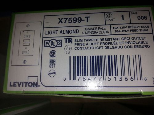 Leviton - Light Almond Slim Tamper Resistant GFCI (X7599-T) IN BOX