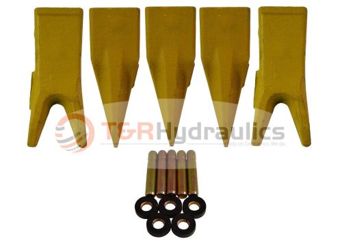 5pack 1u3202 cat style single/twin tiger bucket digging teeth w/pins &amp; retainers for sale