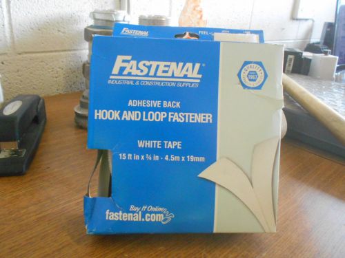 NEW FASTENAL ADHESIVE BACK HOOK AND LOOP FASTENER WHITE TAPE 15&#039; X 3/4&#034;