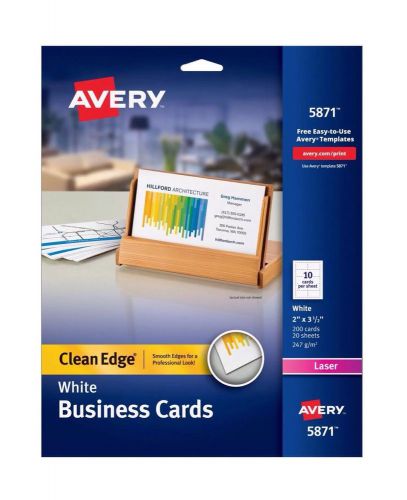 Avery Printable Clean Edge Business Cards for Laser Printers, White