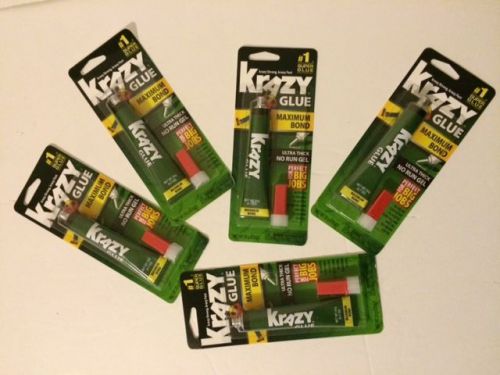 Krazy Glue 20 g Precision Tip Maximum Bond.  Lot of 5    Free Shipping!!!