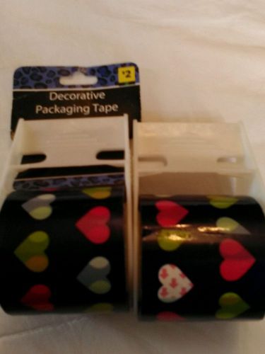 Decorative packaging tape 1.88x15 yards purple with hearts two rolls