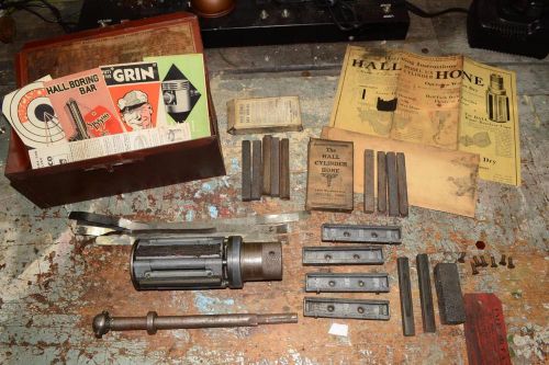 c1930 Vtg HALL Automotive CYLINDER Bore HONE TOOL Model UX w/CASE Papers STONES