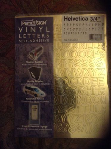vinyl lettering Gold 3/4&#034; caps &amp; nos. helvetica