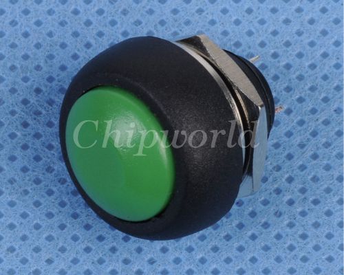 Green 12mm Waterproof momentary Push button Mini Round Switch 250V 1A NEW