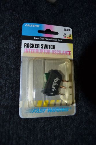 Calterm rocker switch, green glow, 20 amp, 12 volt   #40330 for sale
