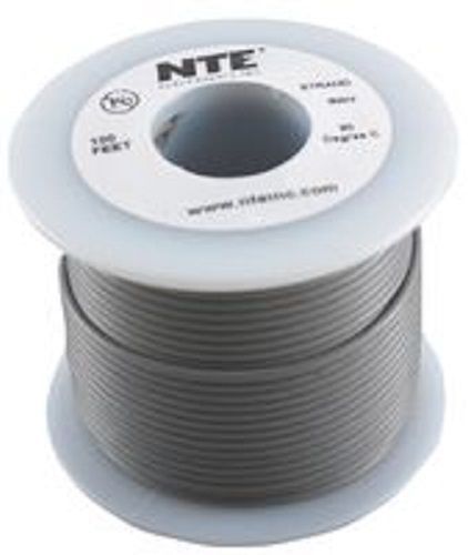Nte wa08-08-100 hook up wire automotive type 8 gauge stranded 100 ft gray for sale