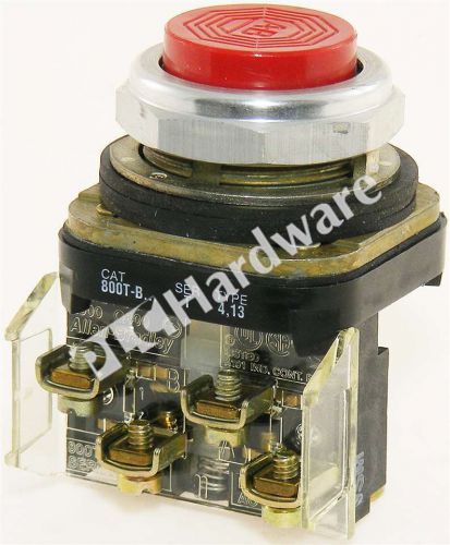 Allen Bradley 800T-B6A /T 30.5mm Type 4/13 Contact Push Button 1NO/1NC Red, Read