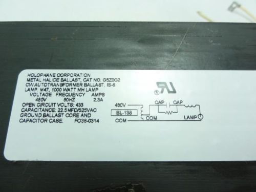 139656 Parts Only, Holophane G5Z0G2 Replacement Ballast (2 wires damaged)