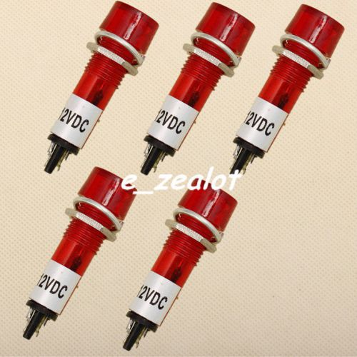 5pcs red led 10mm mini pilot light 12v dc signal light xd10-3 for sale