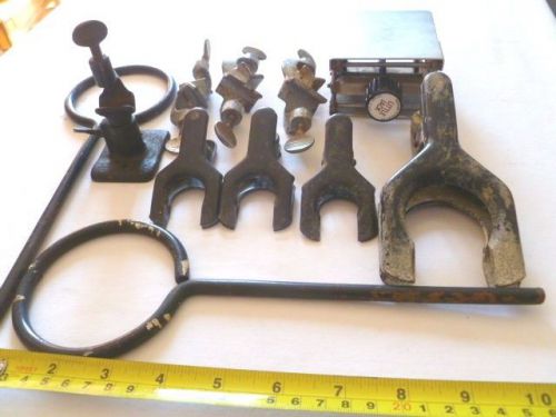 11 pc lot of Assorted Lab Clamps &amp; Little Jack Stand