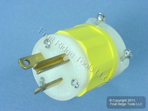 Leviton industrial straight blade plug yellow nema 5-20p 5-20 20a 125v 5366-cy for sale