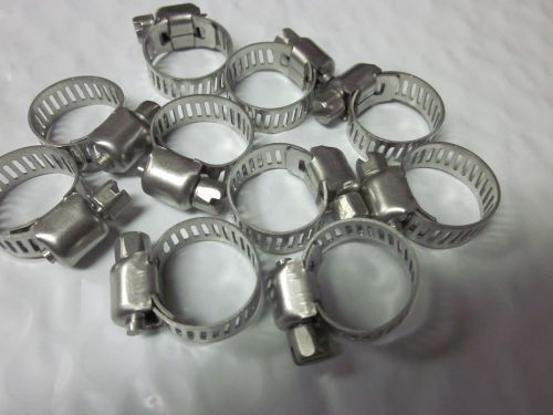 10pc 5/8&#034; clamp stainless steel hose clamps 3/8&#034; - 5/8&#034; goliath industrial tool for sale