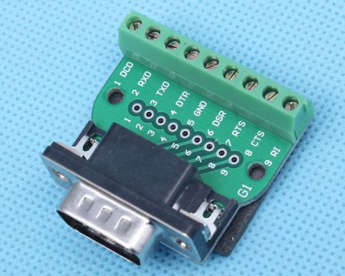 DB9-G1 Teeth Type Connector DB9 9Pin Male Adapter Terminal Module RS232 to