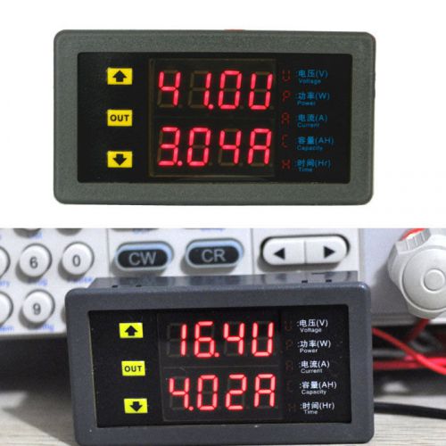10-90v 20a dc digital voltmeter ammeter power meter battery capacity time 12v for sale