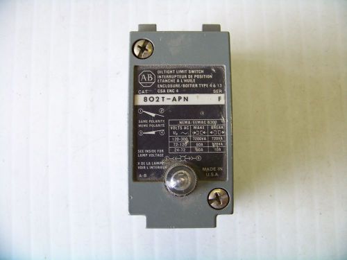 Allen Bradley #802T-APN Limit Switch Body Only Used 2/4/2