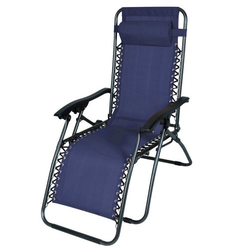 NB Blue Folding Zero Gravity Reclining Lounge Chairs Outdoor Beach Patio Yard