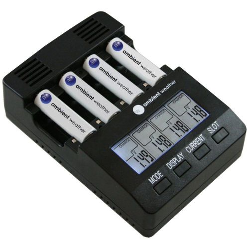 Ambient weather bc-2000 intelligent battery charger for aa/aaa rechargeable b... for sale