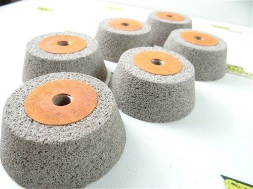 LOT OF 6 GRINDING CUP WHEELS 4&#034; DIAMETER WITH 1/2&#034; BORE, BY POROSWAY