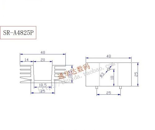 5PSC SR-A4825P aluminum width 48 * 18.5 * 25mm high power dissipation block A394