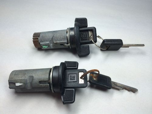 Locksmith gm ignition locks screw type retainer w/ 2 keys each, set of 2 for sale