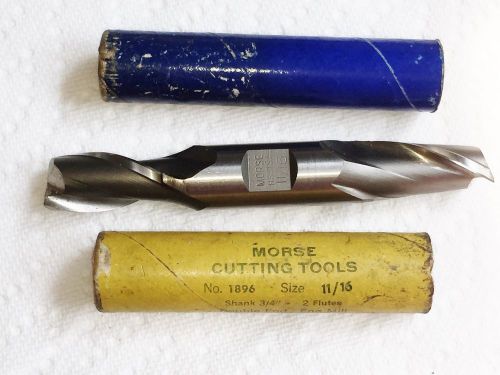 Morse Cutting Tools Double End Mills 11/16&#034; Shank 3/4&#034; 2 Flutes High Speed Steel