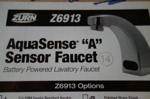 Zurn aquasense &#034;a&#034; sensor faucet z6913 for sale