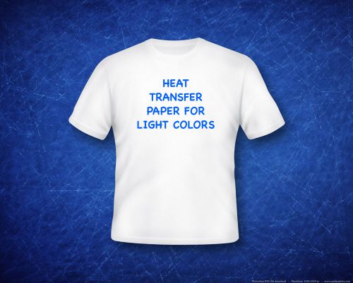 Inkjet heat transfer paper for light colors 8.5&#034; x 11&#034; (25 sheets) for sale