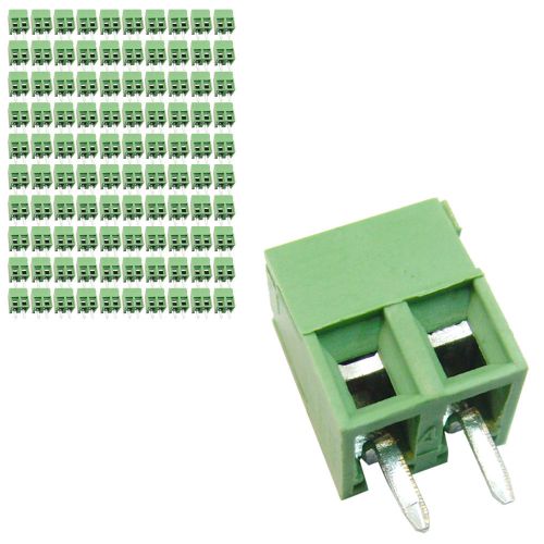 100 pcs 3.81mm pitch 150v 9a 2p poles pcb screw terminal block connector green for sale