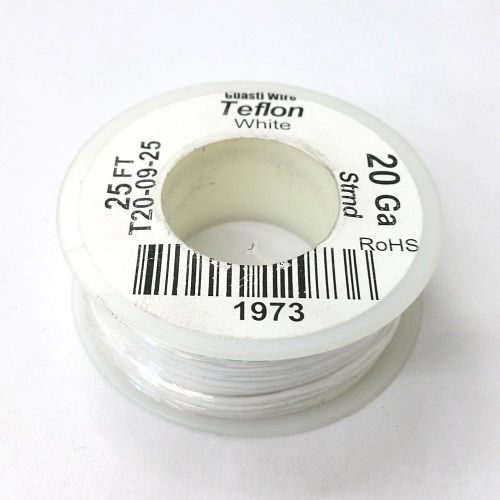 NEW 20AWG WHITE Teflon Insulated Stranded 600 Volt Hook-Up Wire 25 Foot Roll